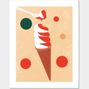 Ice Cream Cone, Modern, Retro, Vintage, Art Print Posters and Art